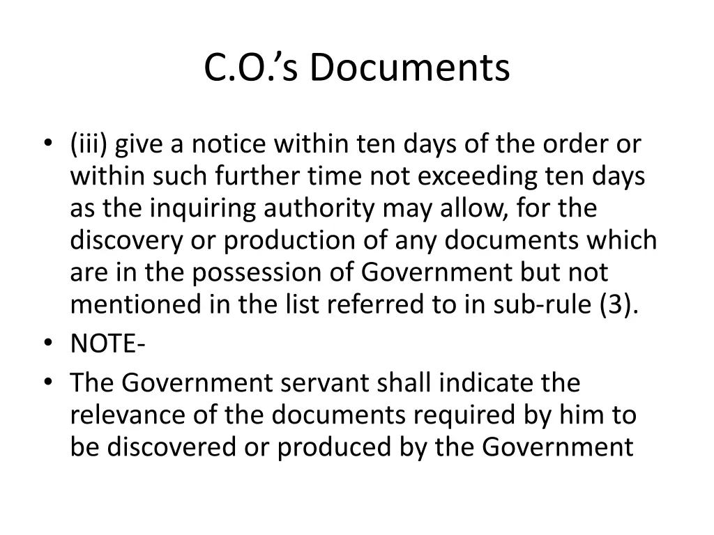 c o s documents