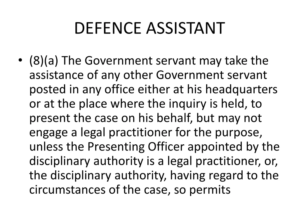 defence assistant 1