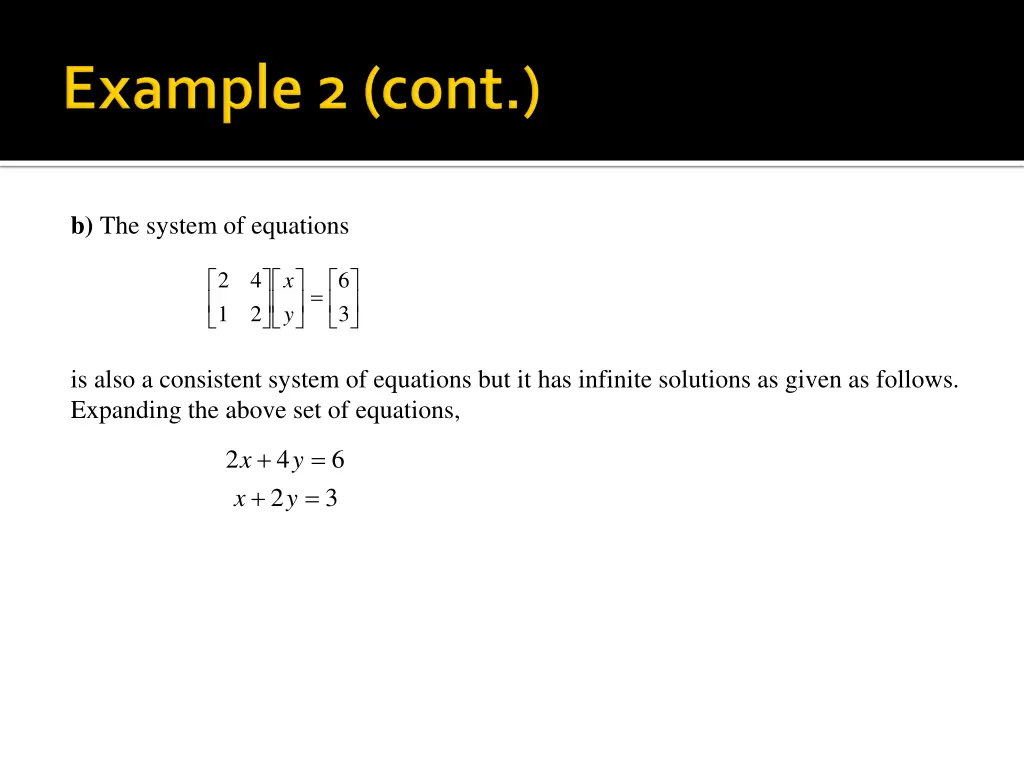 b the system of equations