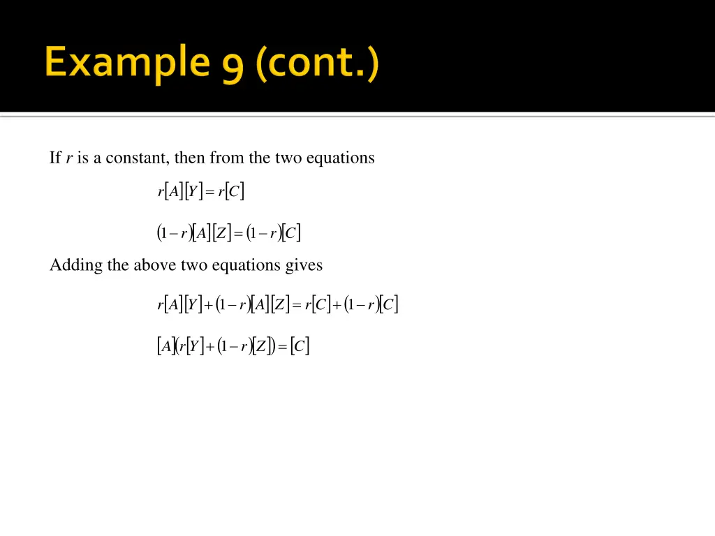 if r is a constant then from the two equations