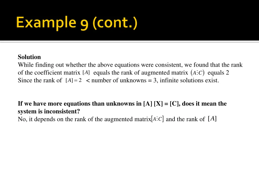 solution while finding out whether the above