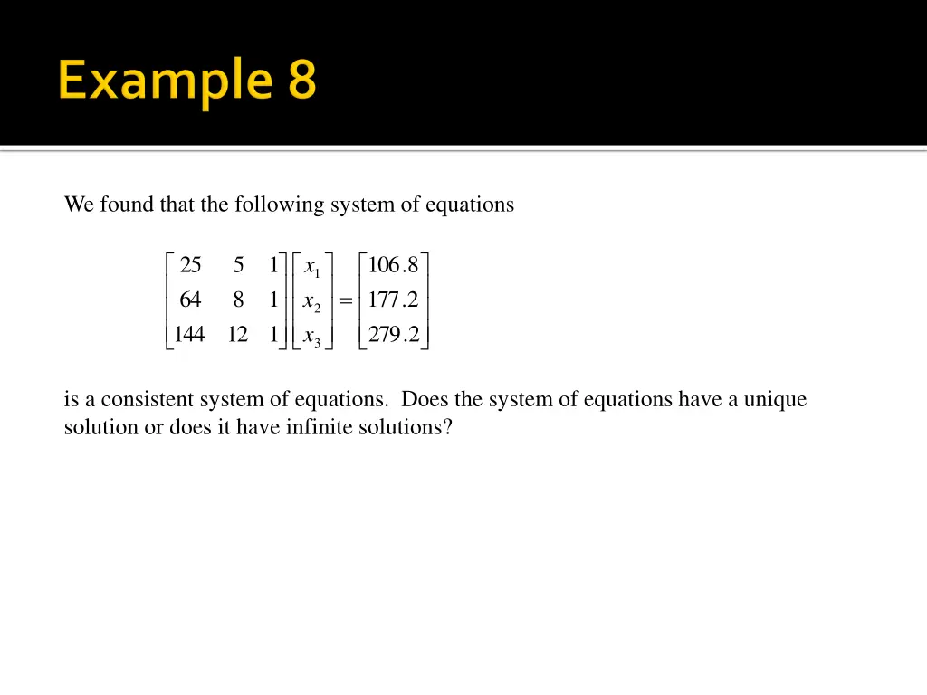 we found that the following system of equations