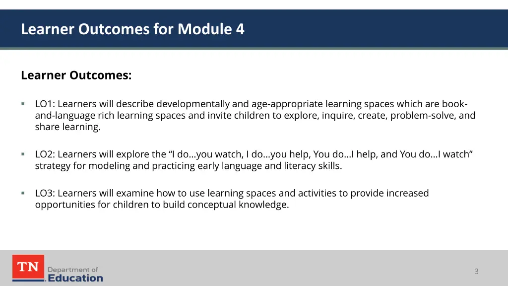 learner outcomes for module 4