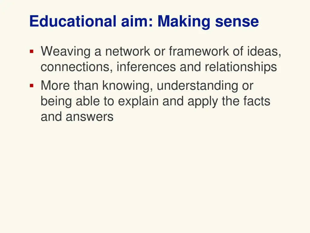 educational aim making sense