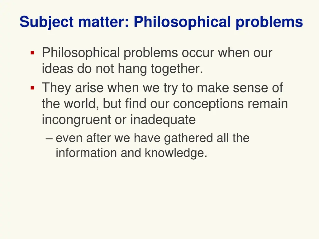 subject matter philosophical problems