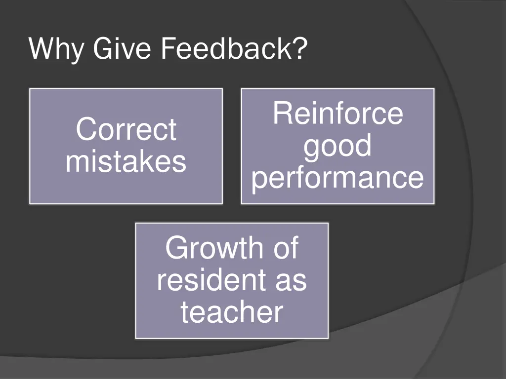 why give feedback