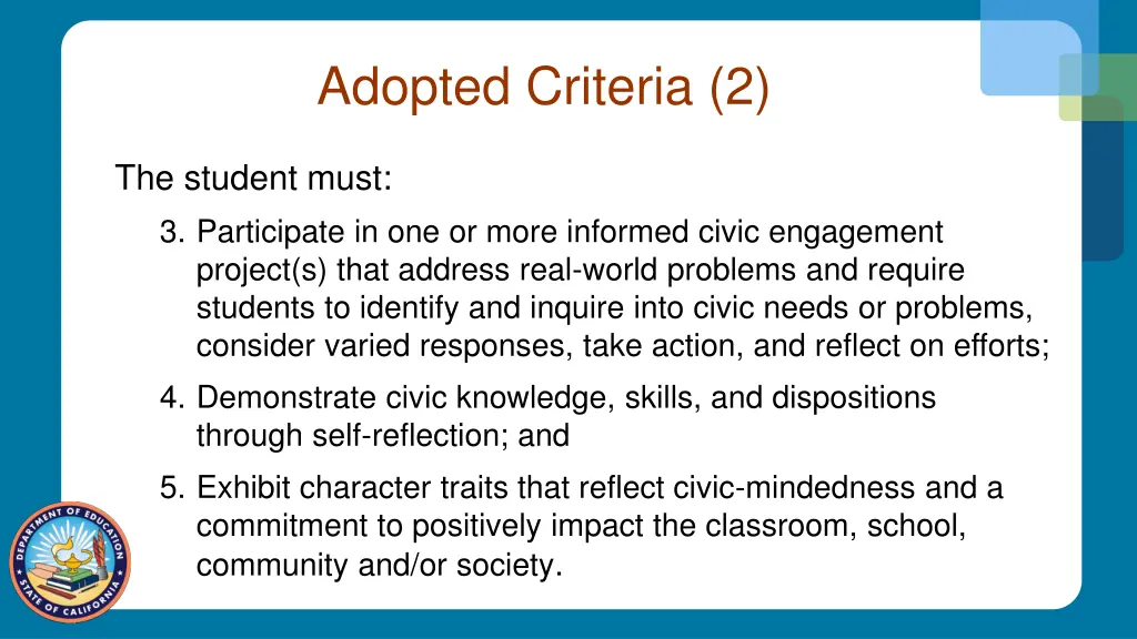 adopted criteria 2