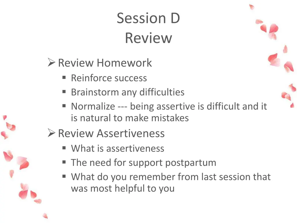 session d review