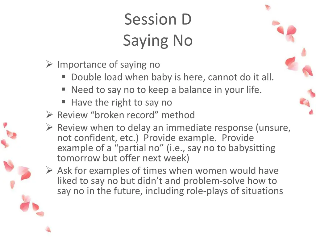 session d saying no