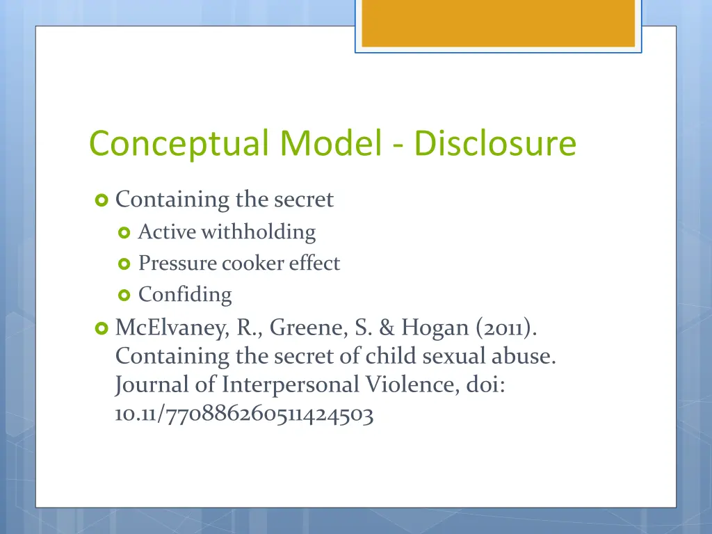 conceptual model disclosure