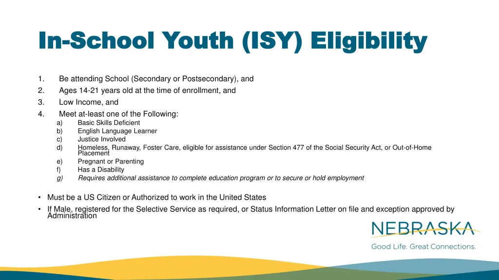 in in school youth isy eligibility school youth