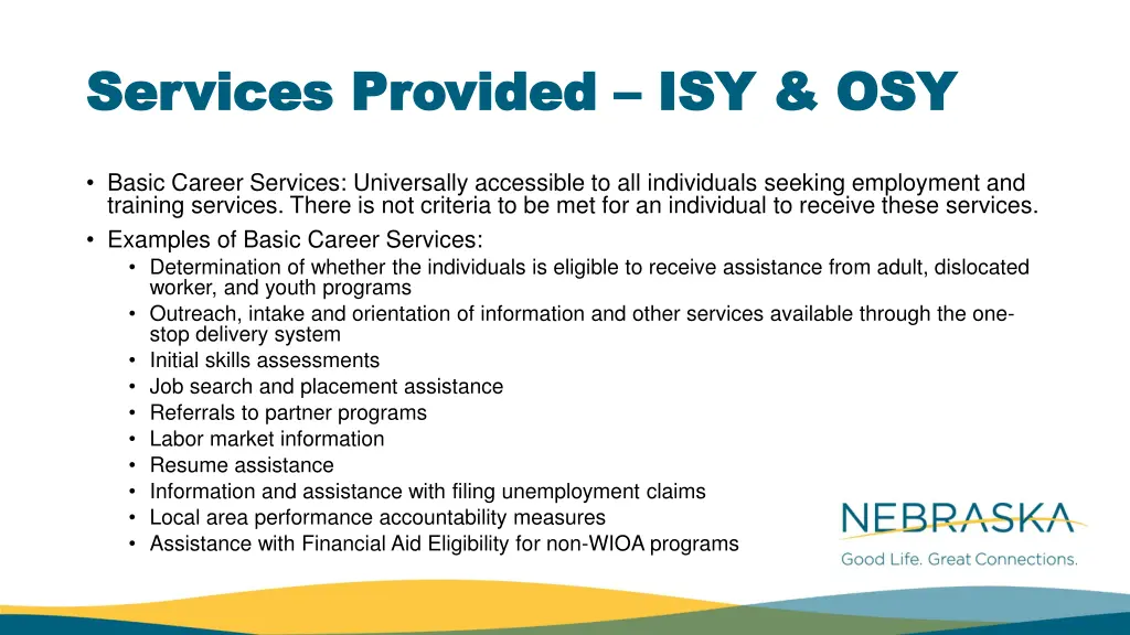 services provided services provided isy osy