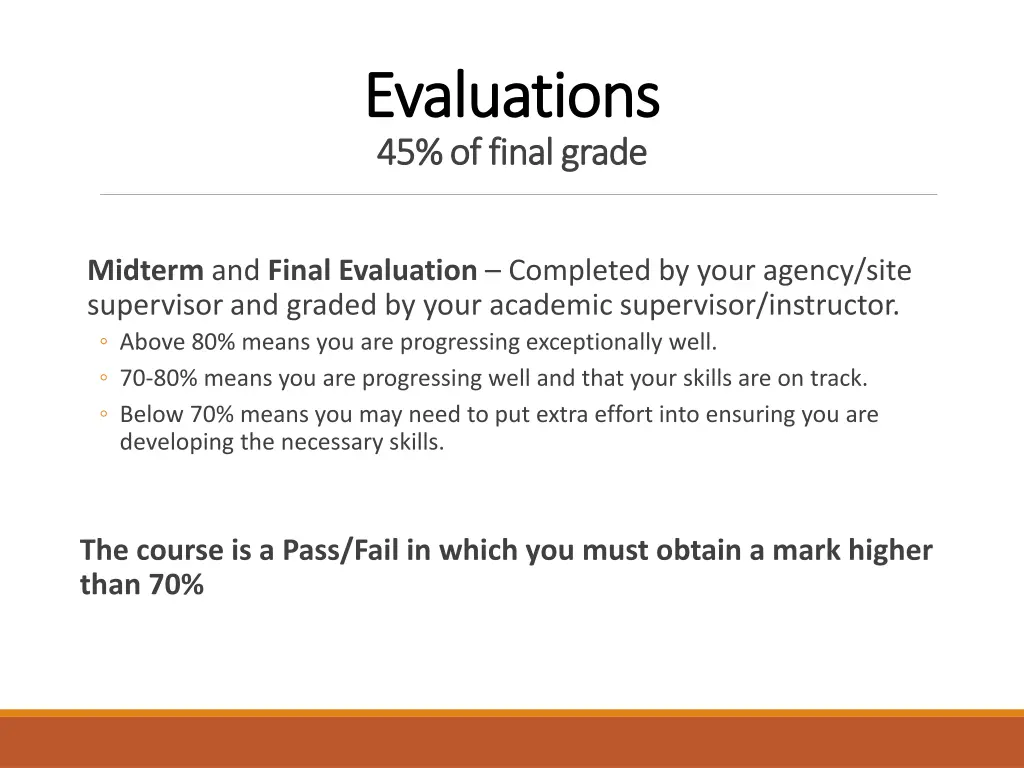 evaluations evaluations 45 of final grade