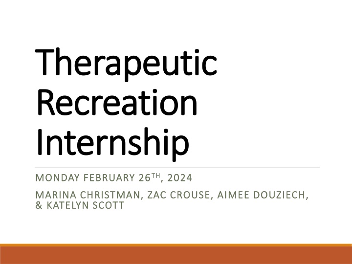 therapeutic therapeutic recreation recreation