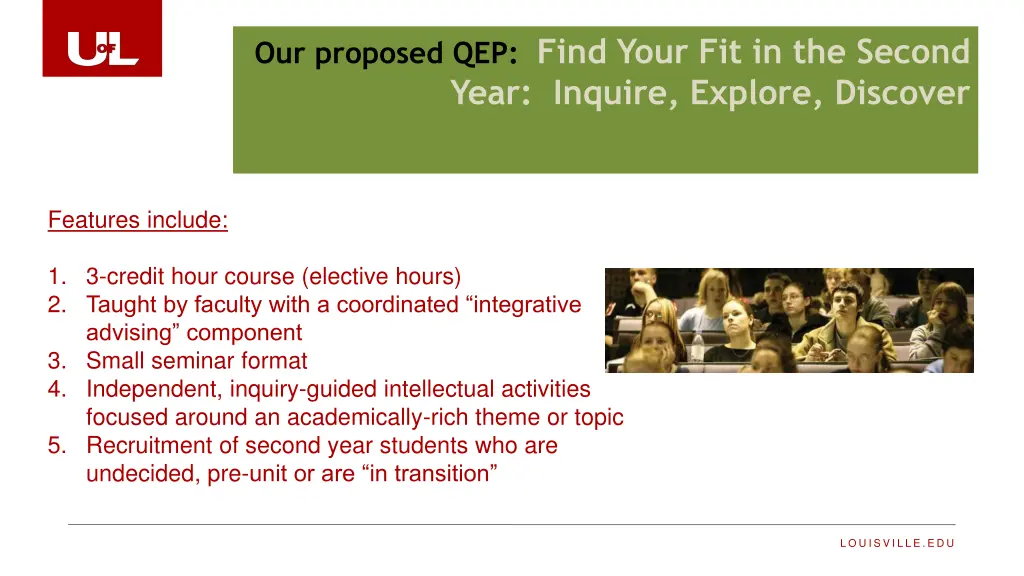 our proposed qep find your fit in the second year