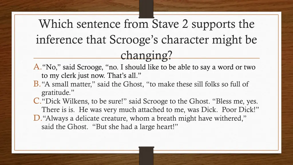 which sentence from stave 2 supports