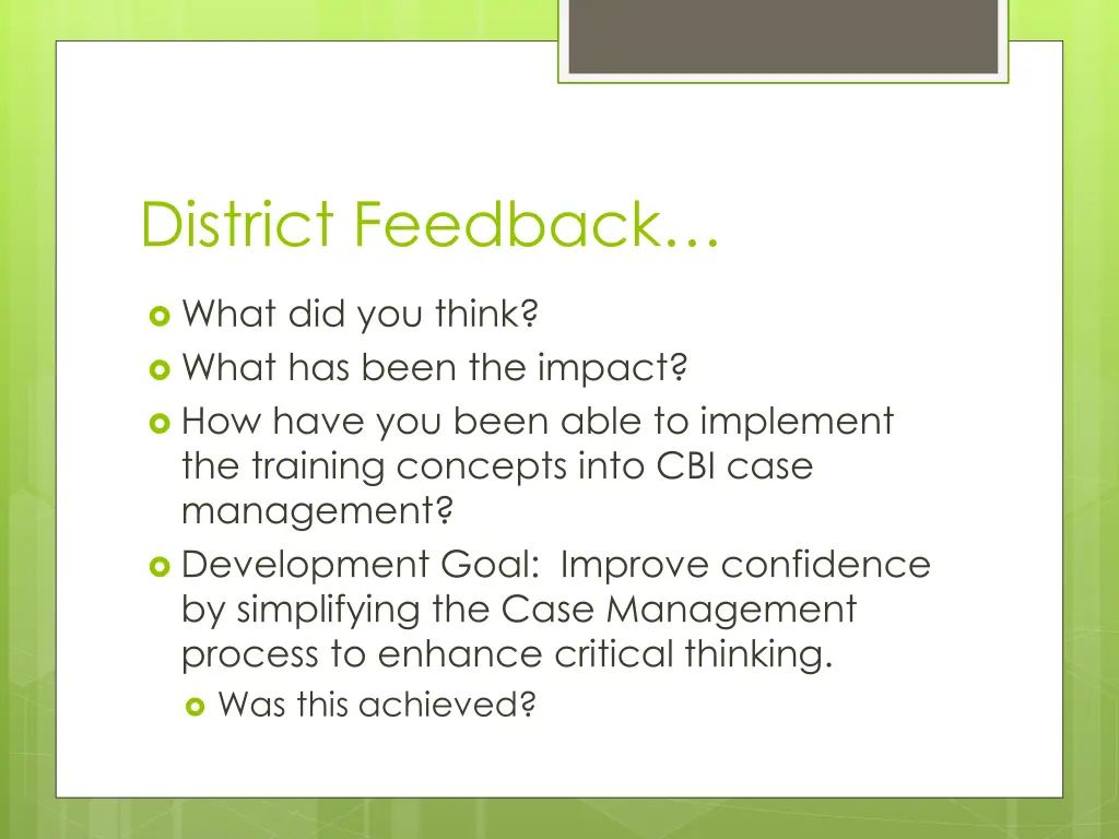 district feedback