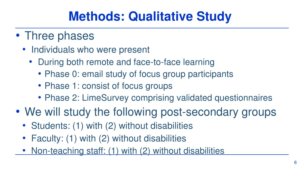 methods qualitative study three phases