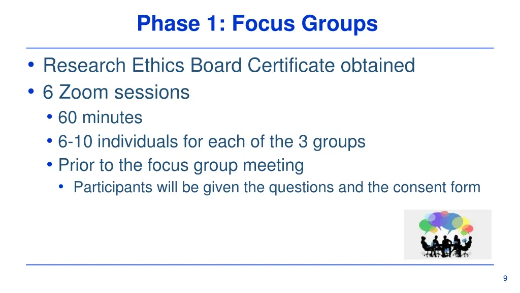 phase 1 focus groups