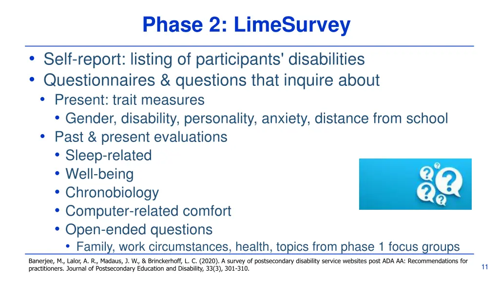 phase 2 limesurvey