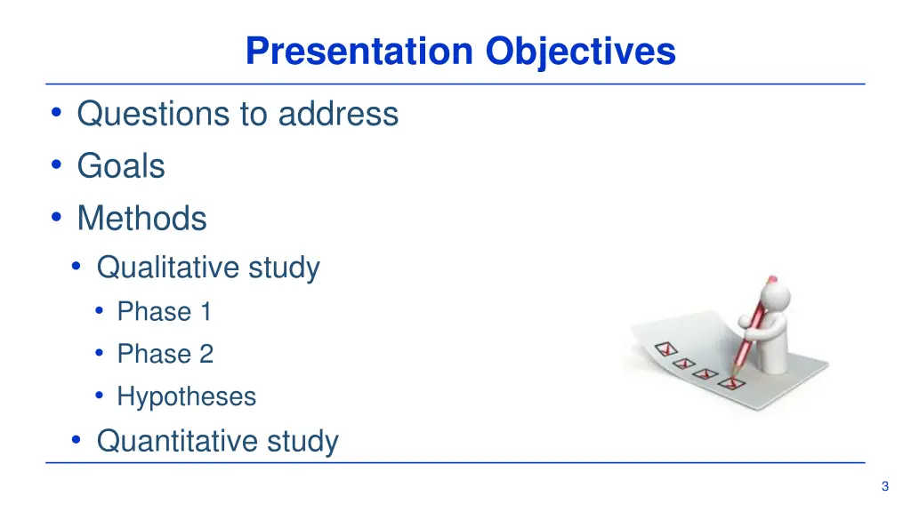 presentation objectives questions to address