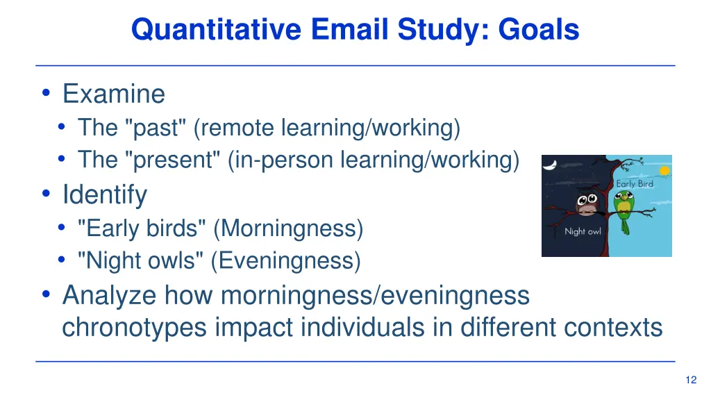 quantitative email study goals