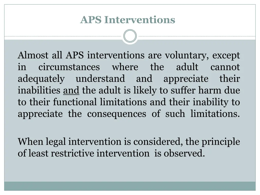 aps interventions