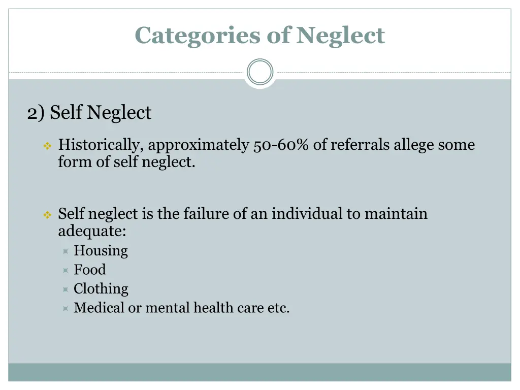 categories of neglect 1