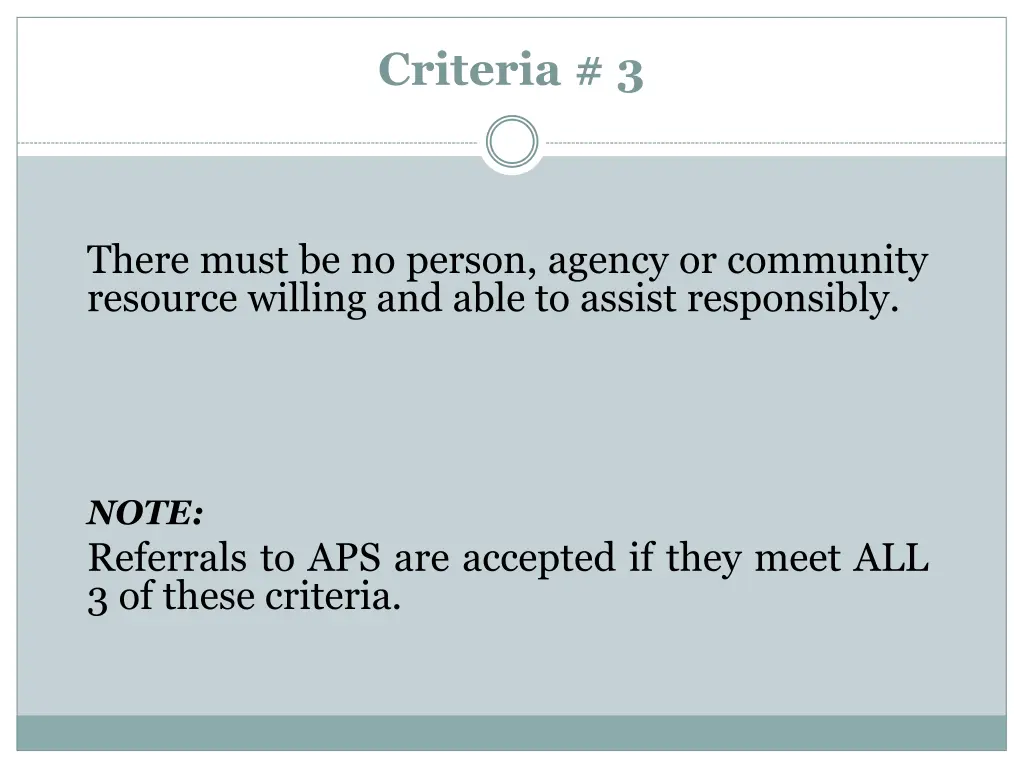 criteria 3