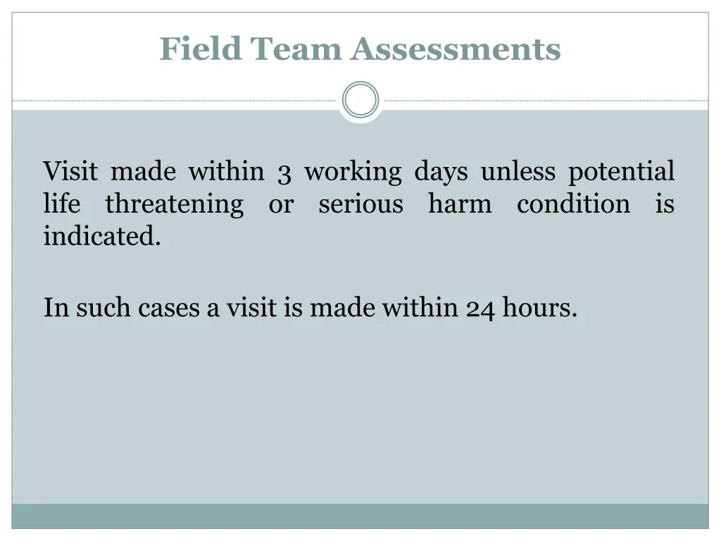 field team assessments