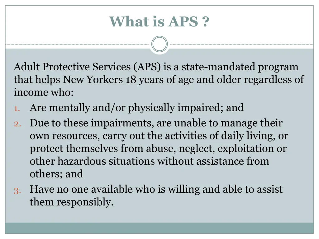 what is aps