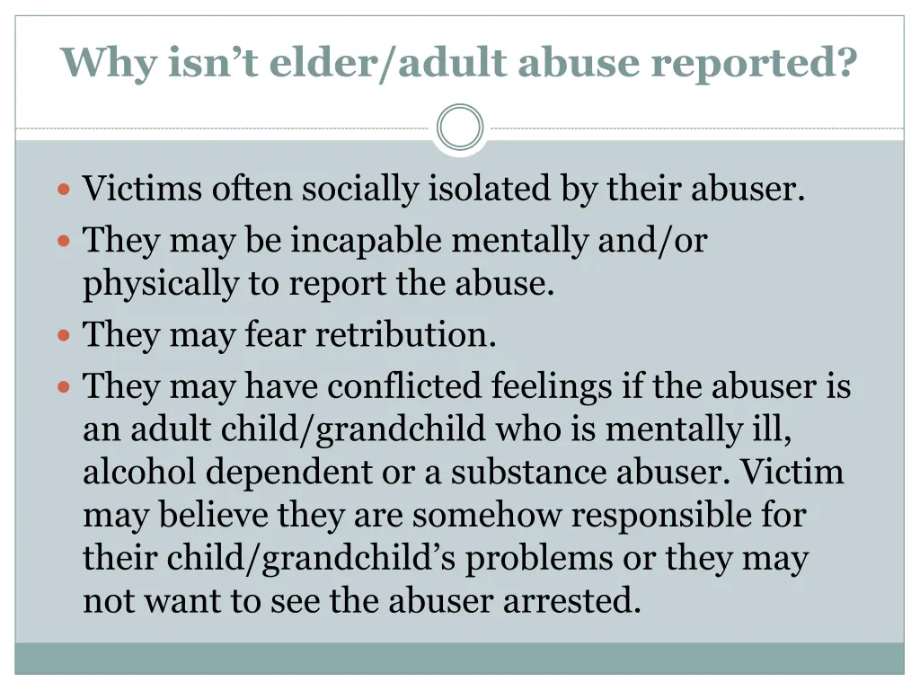 why isn t elder adult abuse reported