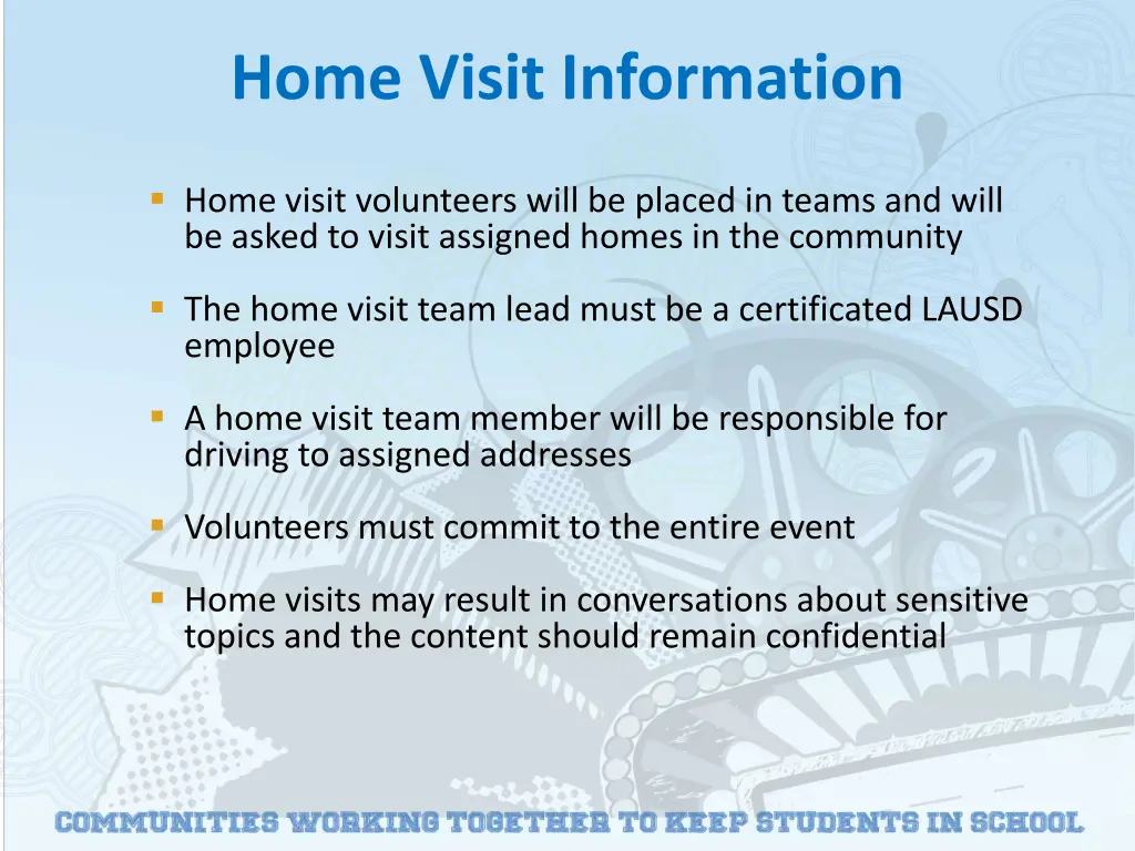 home visit information