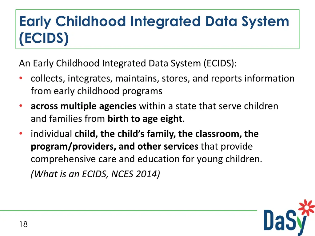 early childhood integrated data system ecids