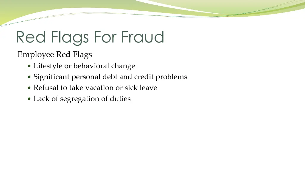 red flags for fraud