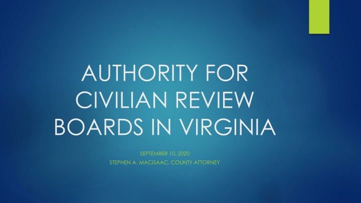 authority for civilian review boards in virginia