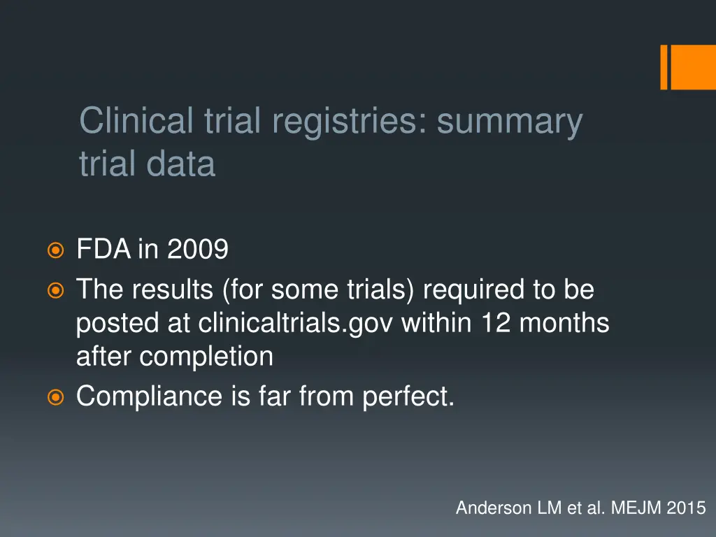 clinical trial registries summary trial data