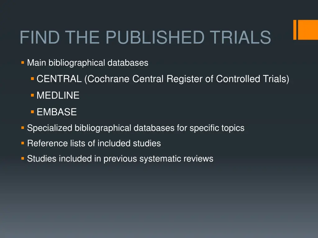 find the published trials