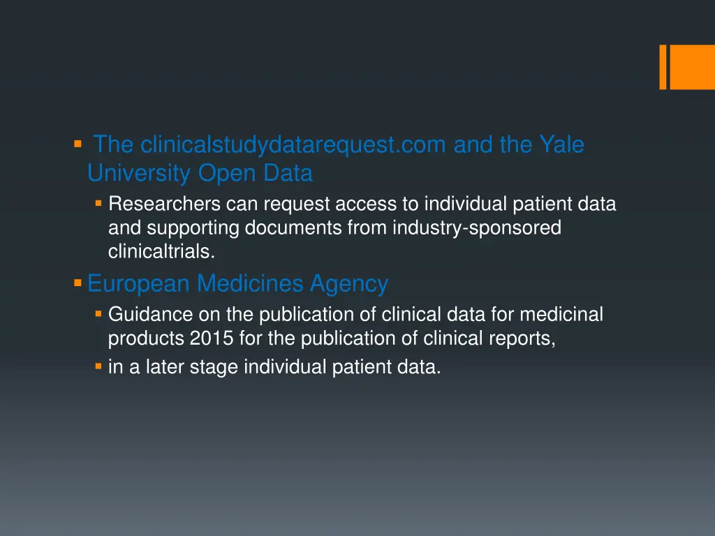 the clinicalstudydatarequest com and the yale