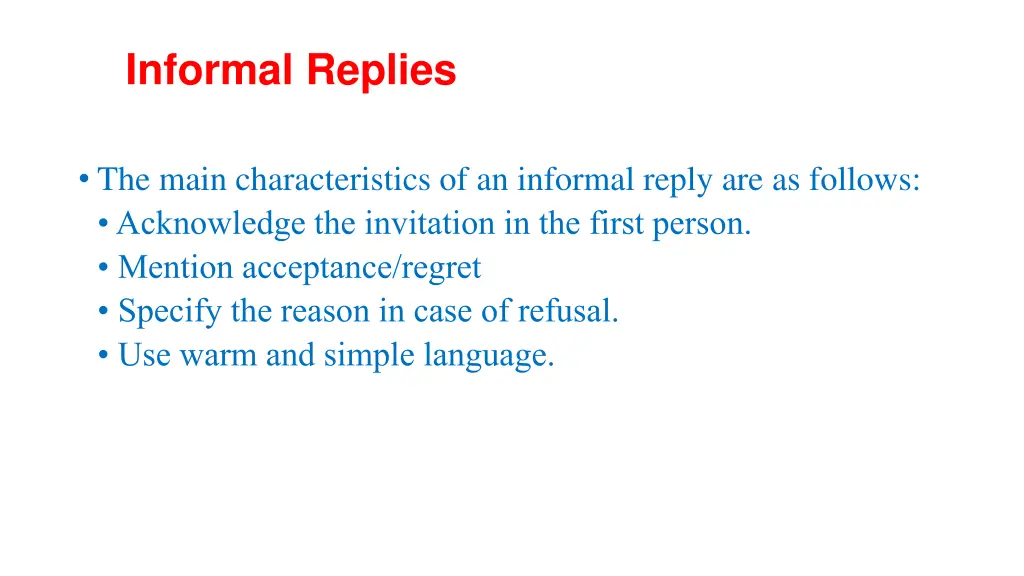 informal replies