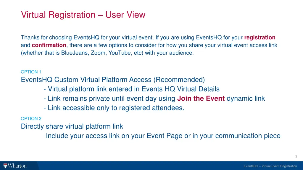 virtual registration user view