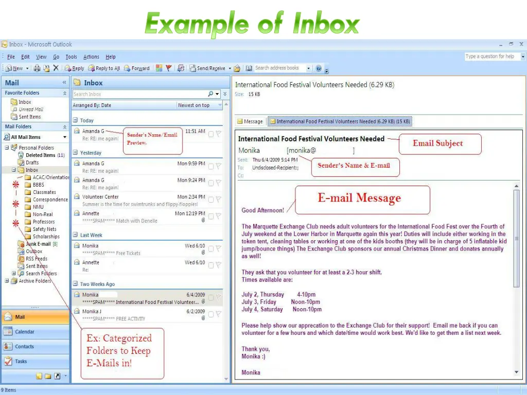 example of inbox