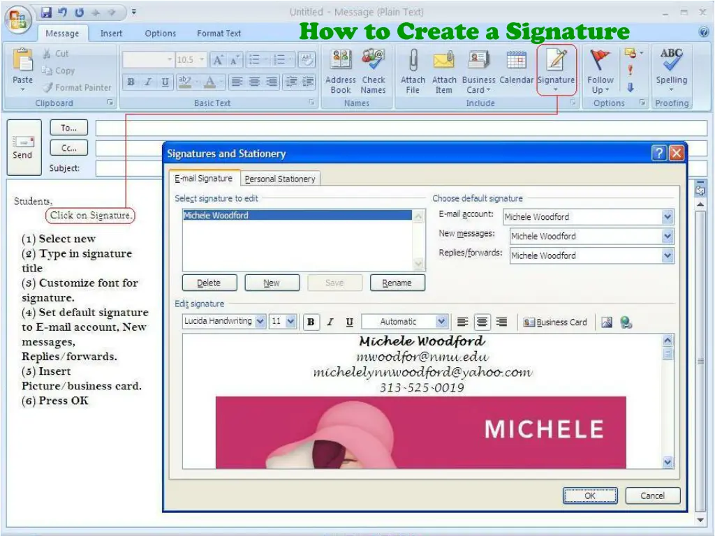 how to create a signature