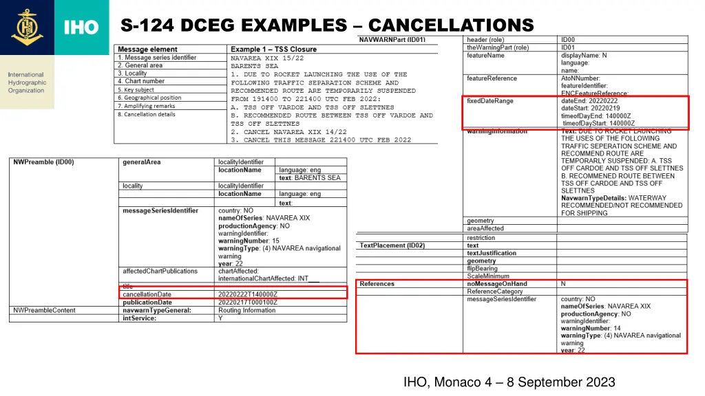 s 124 dceg examples cancellations