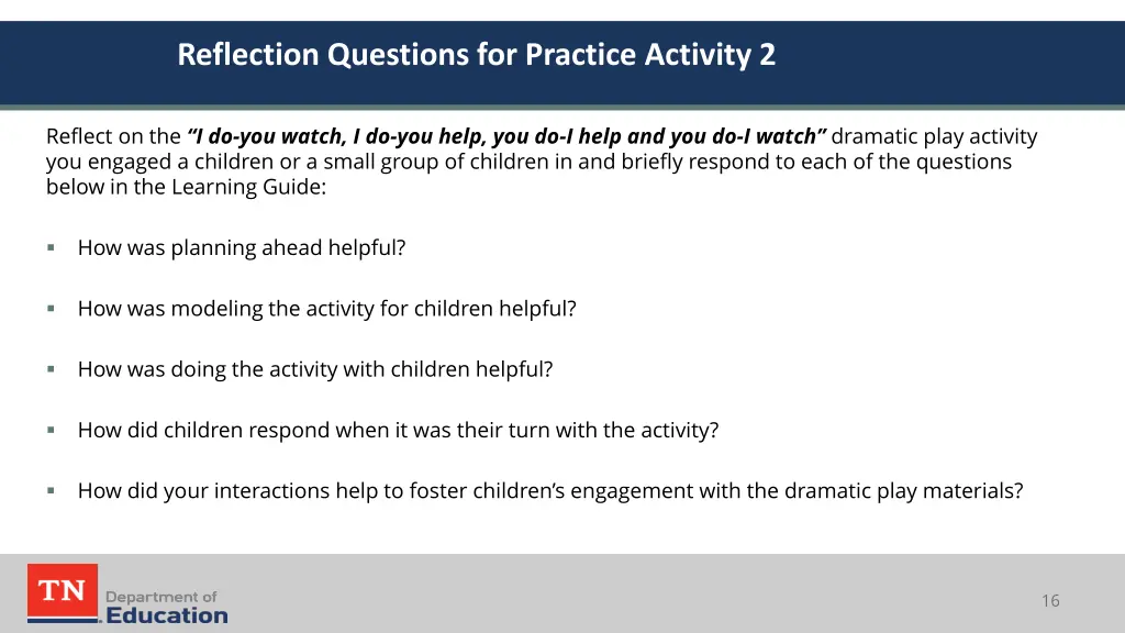 reflection questions for practice activity 2