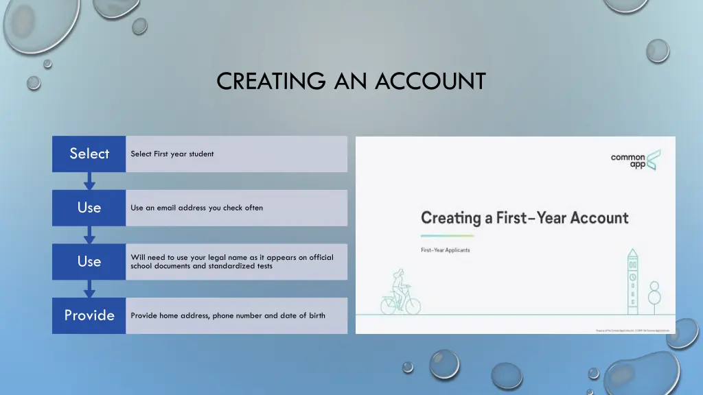 creating an account