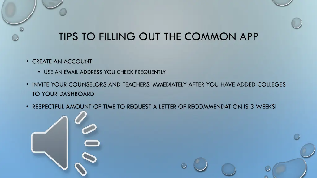 tips to filling out the common app