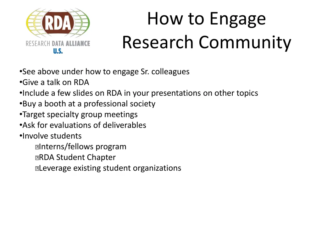 how to engage research community