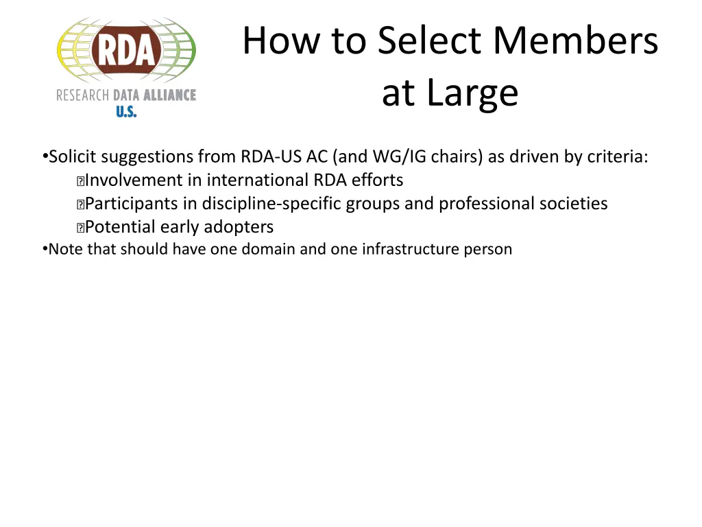 how to select members at large