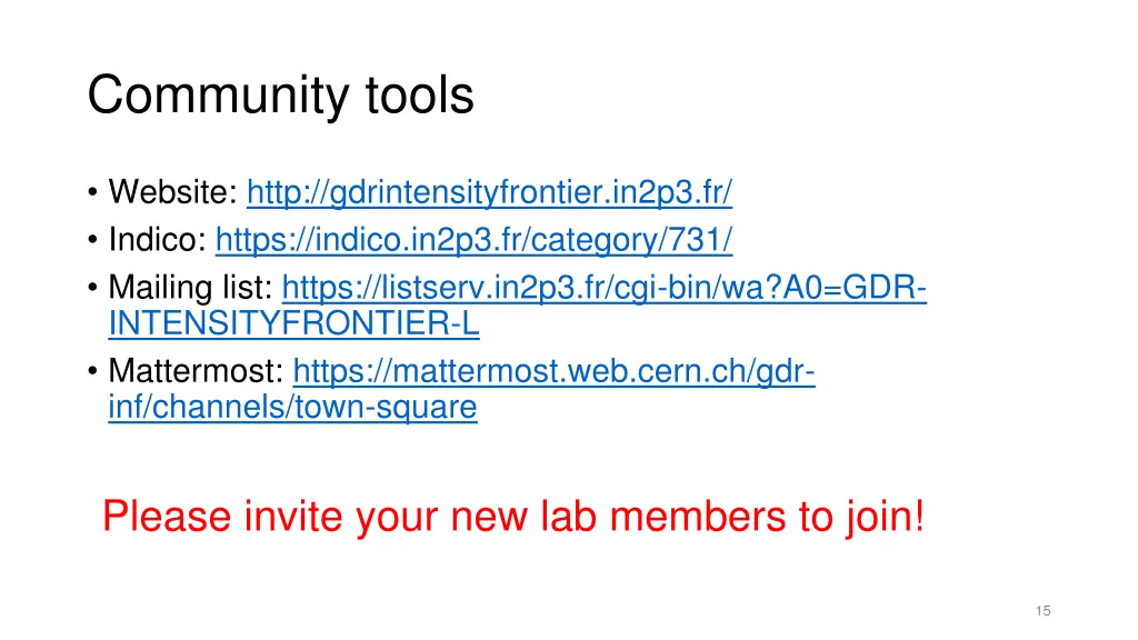 community tools